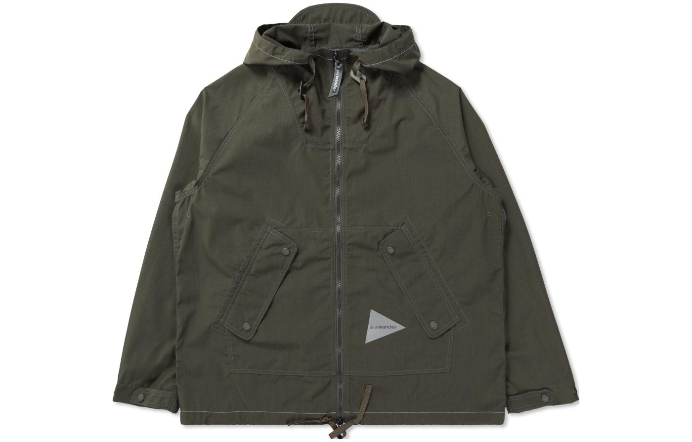 and wander Unisex Army Green Hooded Zip-Up Jacket 5743181016-140