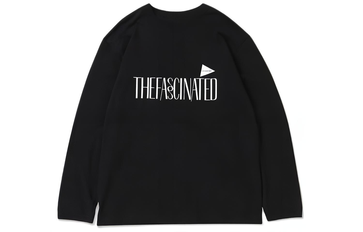 and wander Unisex Crewneck Letter Print Pullover Long Sleeve Sweatshirt Black 5743284228-010