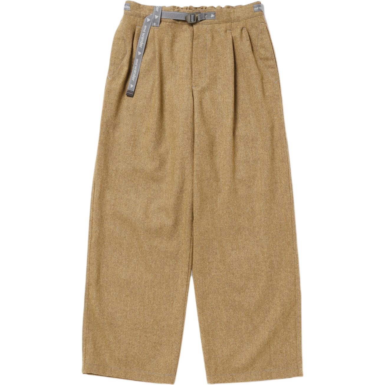 and wander Unisex Khaki Tweed Wide-Leg Relaxed Trousers 5743282087