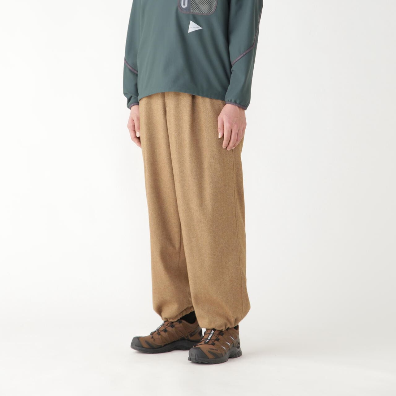 Shop and wander Seluar Khaki Tweed Wide-Leg Relaxed Unisex 5743282087
