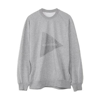 and wander Unisex Plain Crewneck Pullover Long Sleeve Sweatshirt Grey 5741284002