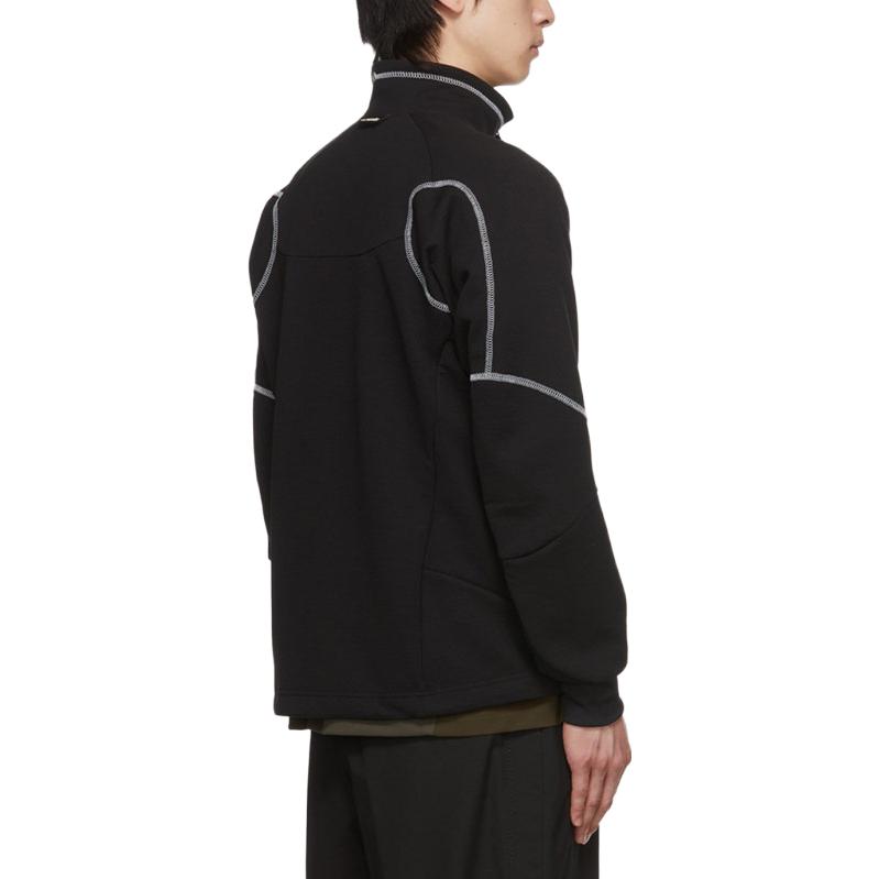 Purchase and wander Jaket Leher Berdiri Uniseks Warna Hitam 5743144021-BLK