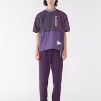 Shop and wander x Gramicci SS24 半拉鍊拼接短袖T恤 中性 紫色 5744121412-083
