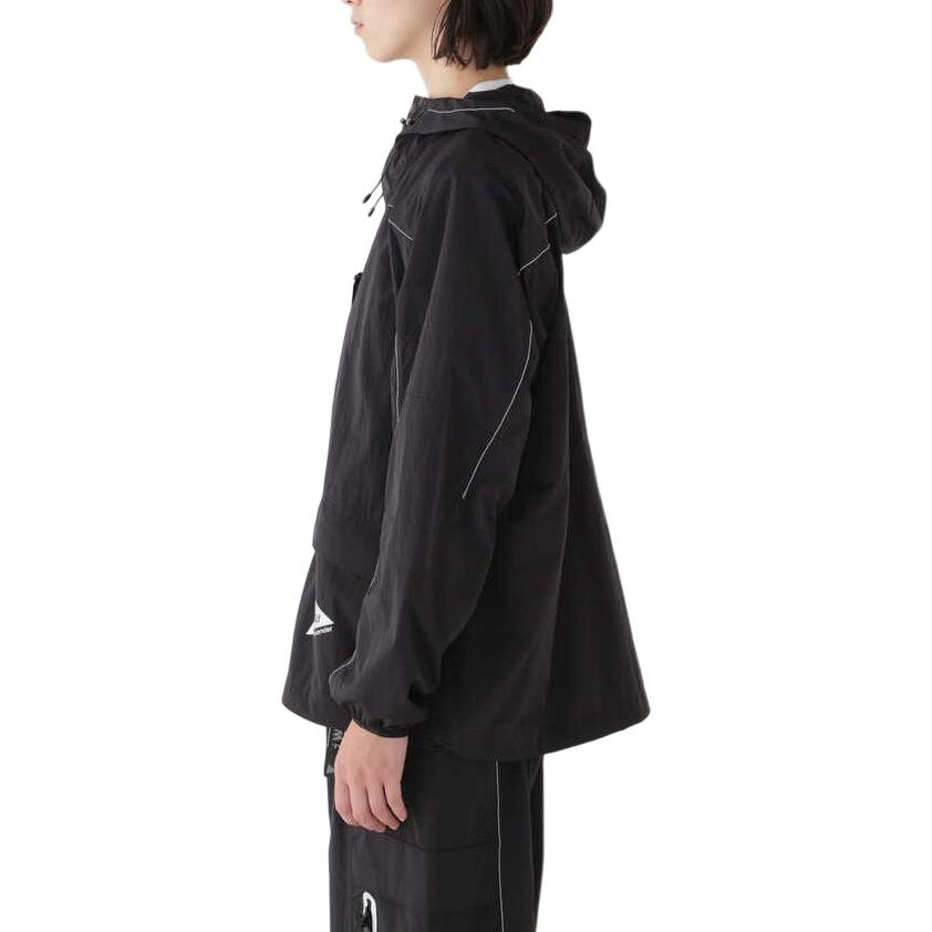 Details for and Wander x Gramicci SS24 Hoodie Nylon Patchwork Reflektif Unisex Hitam 5744121411-010
