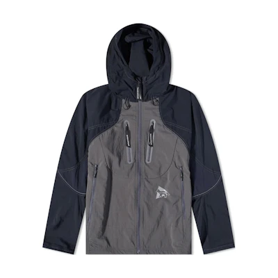 and wander MAISON KITSUNÉ Logo Print Zip Pocket Jacket Unisex - Blue 5743121900