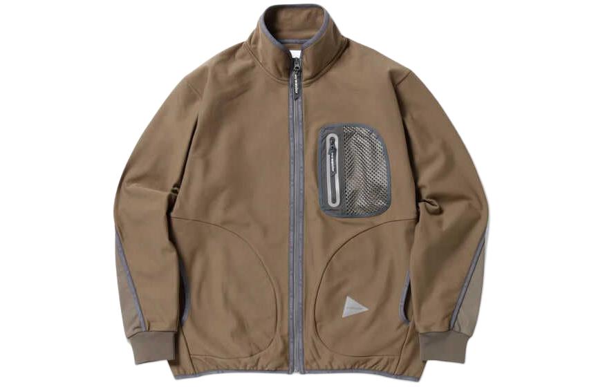 and wander Zip-Up Stand Collar Pocket Jacket Unisex Light Brown 5743281057-040