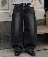 Anolorcode Brunie Curved Denim Pants (Washed Black) ANFW744 Anolorcode Brunie Curved Denim Pants (Washed Black) ANFW744