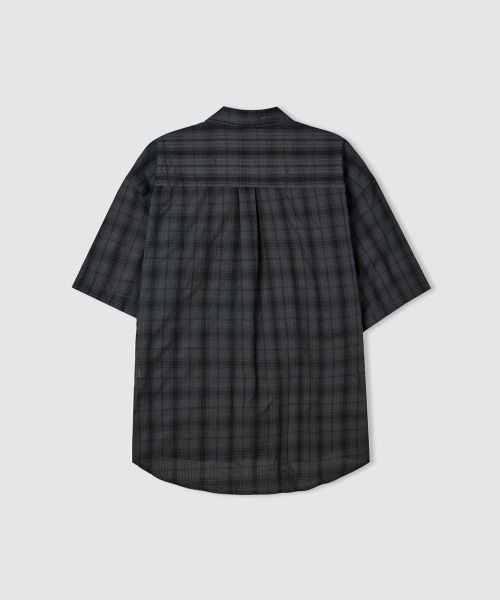 Lookbook ANOLORCODE Kish 短袖格紋襯衫 (炭灰色) ANSS415