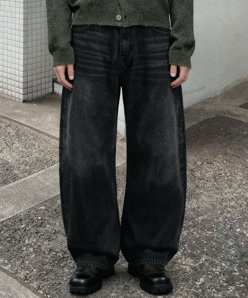 Anolorcode Lizard Black Wash Denim Pants AC3498