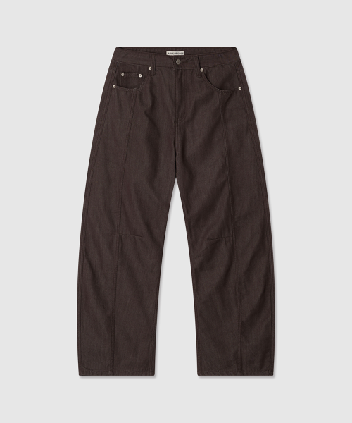 Order ANOLORCODE 不褪色棕色弧形丹寧褲 ANFW731