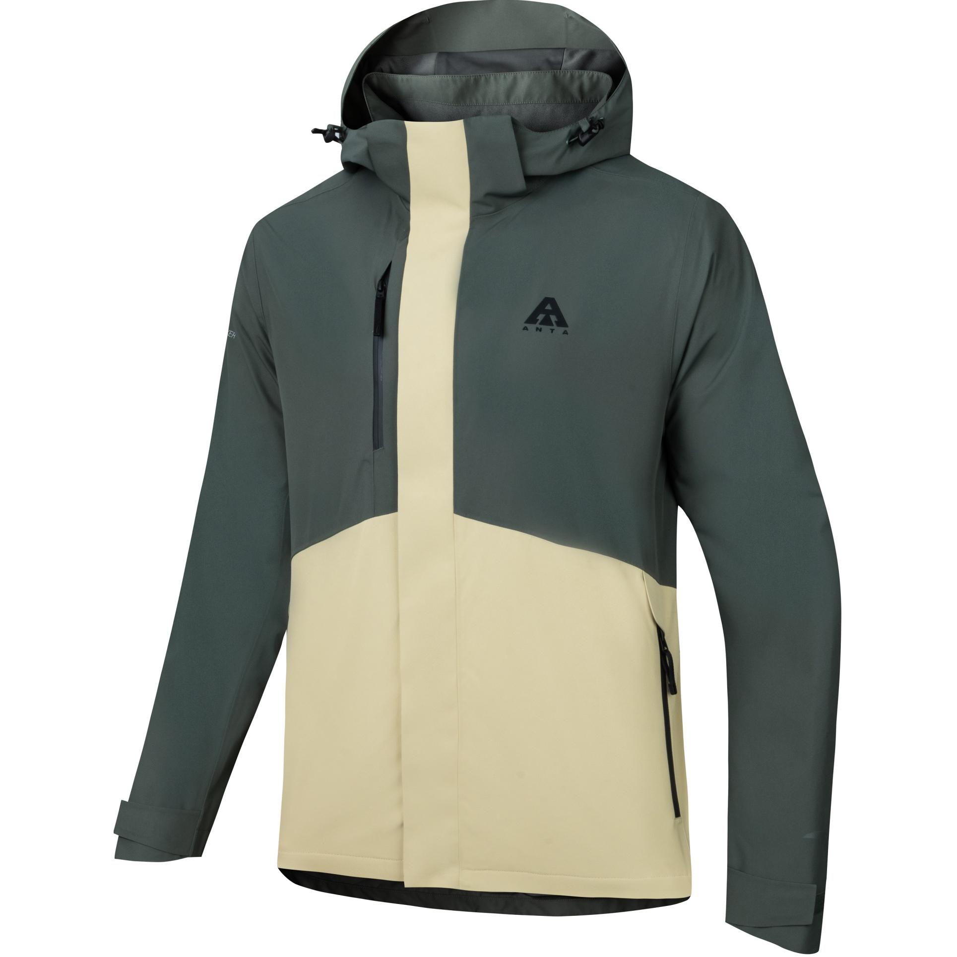 Anta 20 Outdoor Waterproof Windbreaker Jacket Khaki Green for Men 952446601-8