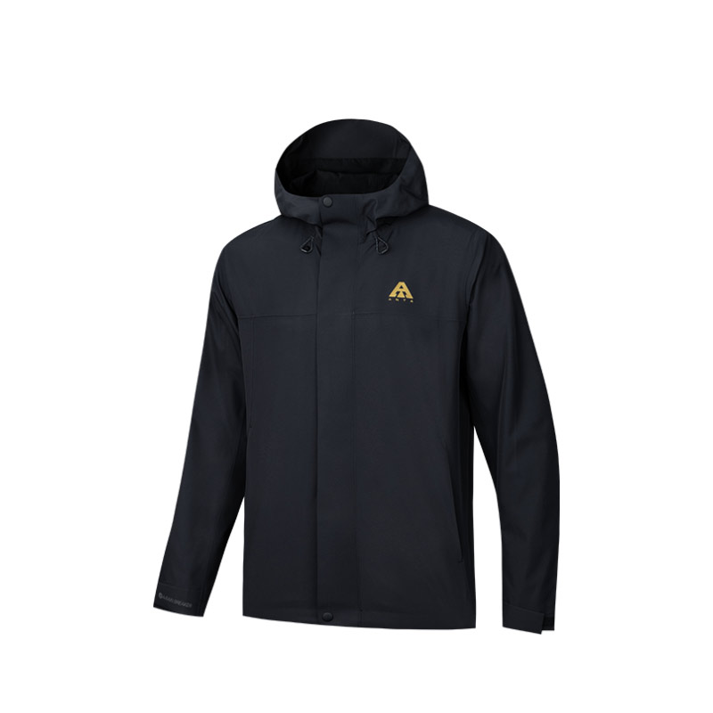 Anta 20 Waterproof Windproof Breathable Outdoor Hooded Jacket Black Men 952437617-7