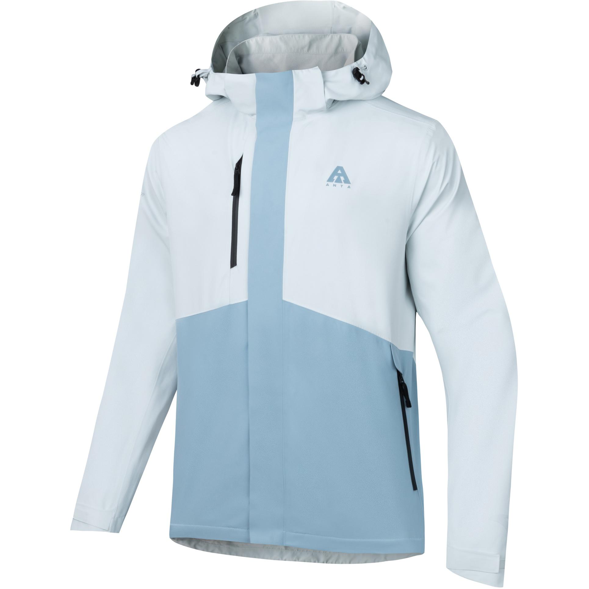 Anta 20 Waterproof Windproof Hiking Jacket Hooded Outdoor Gray Blue 952446601-3
