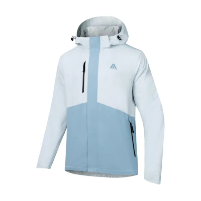 Anta 20 Waterproof Windproof Hiking Jacket Hooded Outdoor Gray Blue 952446601-3