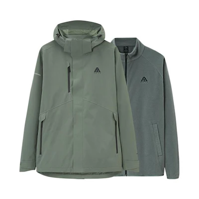 Anta 2 0 Outdoor Waterproof Windproof Green Jacket with Fleece Lining 952347607-6