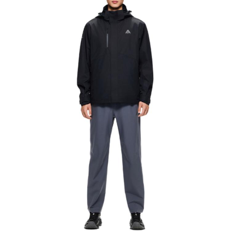 Shop 安踏2 0 戶外防水防風3合1黑色登山外套 952446601-7