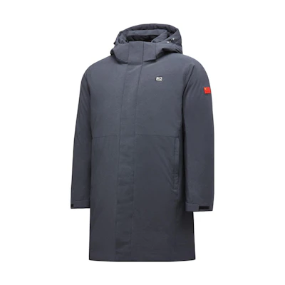 Anta Grey Hooded Down Jacket - Warm, Breathable, Waterproof, Windproof. 45130110-1