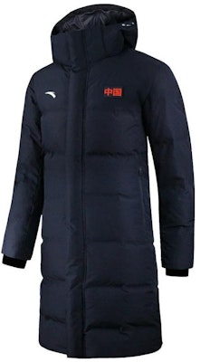 Anta Long Down Jacket Solid Color Logo - Legend Blue. 45020753-1 Buy Anta Long Down Jacket Solid Color Logo - Legend Blue. 45020753-1