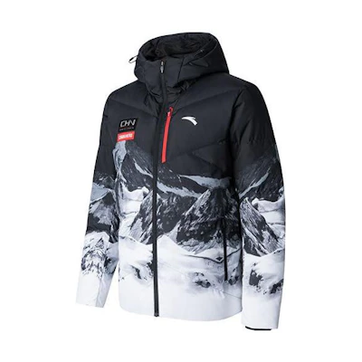 ANTA Outdoor Hooded Puffer Jacket Snowflake White/All-Over Print 152347945-1