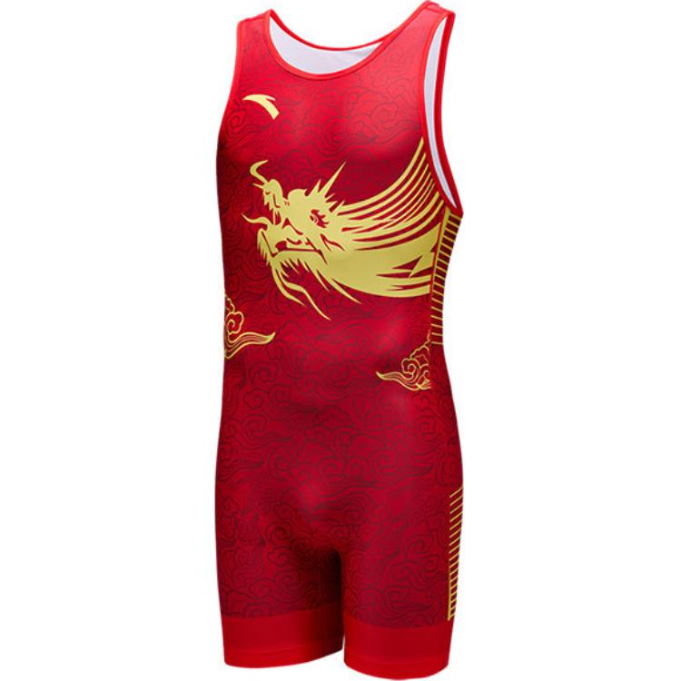 Order 安踏红色压缩训练透气舒适健身连体服 452440921-1