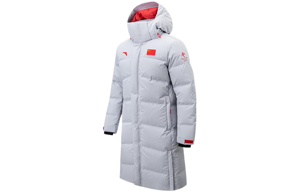 Anta  Winter Superior Series Logo Hooded Puffer Jacket - Gray Silver 75220603-1