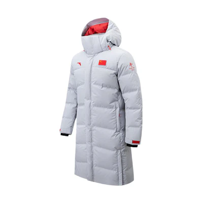 Anta Winter Superior Series Logo Hooded Puffer Jacket - Gray Silver 75220603-1