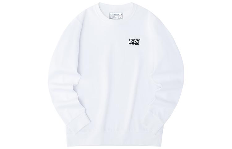 Anta Abstract Graphic Print Crewneck Long Sleeve Sweatshirt Pure White 152231710-3