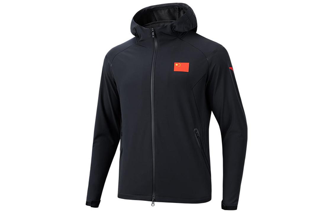 Anta All-Weather Champion Logo Patch Hoodie Jacket Black 152250604-2