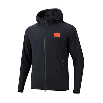 Anta All-Weather Champion Logo Patch Hoodie Jacket Black 152250604-2