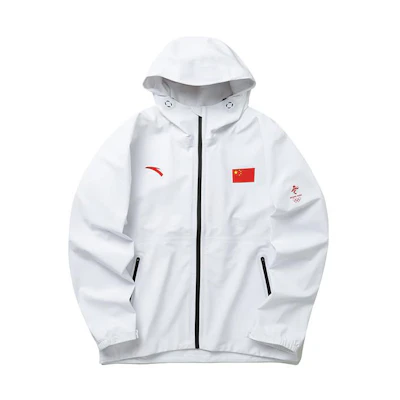 Anta All-Weather Logo Print Zip Hoodie Jacket White 152130707-1