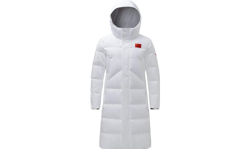 Order Anta All-Weather National Flag Patch Long Down Jacket Unisex White. 152250902-1