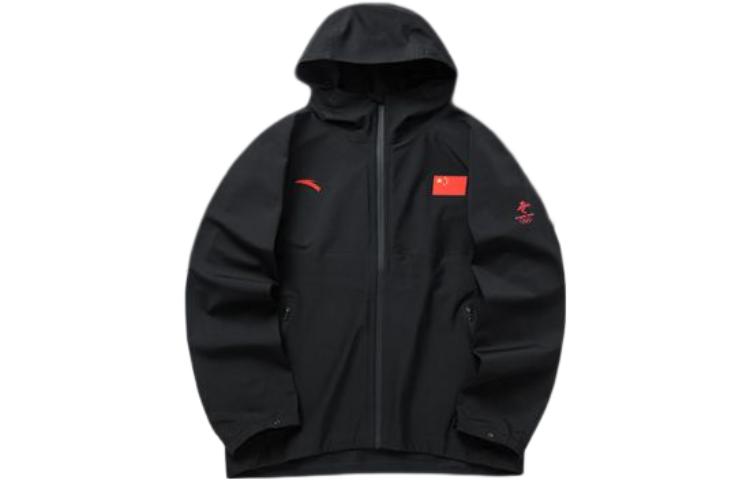 Order Anta All-Weather Series  Black Logo Print Zip Hooded Woven Jacket 152130707-2