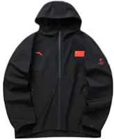 Order Anta All-Weather Series Black Logo Print Zip Hooded Woven Jacket 152130707-2