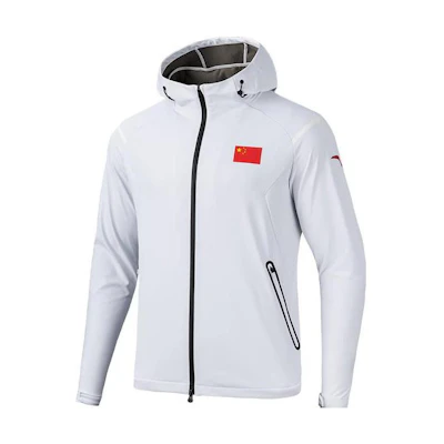 Anta All-weather Series Logo Patch Hoodie Jacket - Pure White 152250604-1