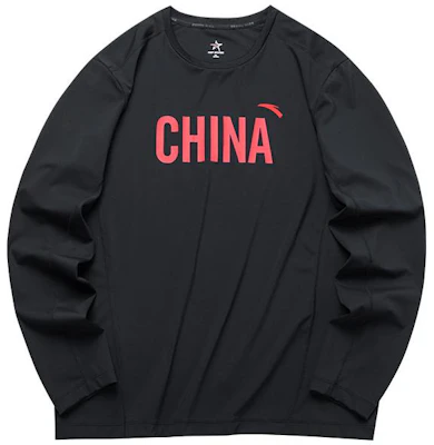 Anta All-Weather Series Black Crewneck Sweatshirt with Letter Print 152210411-2 Buy Anta All-Weather Series Black Crewneck Sweatshirt with Letter Print 152210411-2