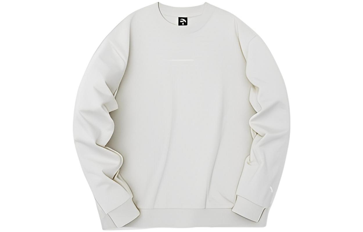 Anta Athleisure Fleece Pullover Sweatshirt Unisex - Oatmeal Gray 172231760R-1