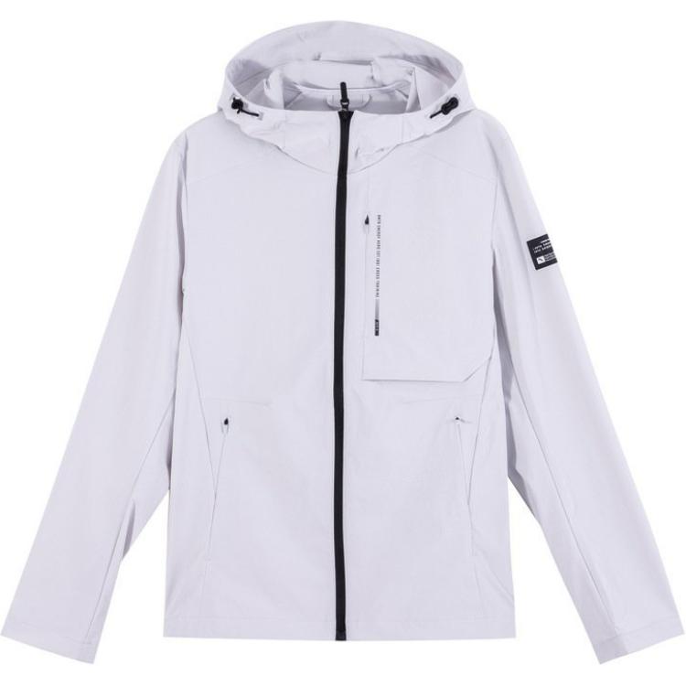 Anta Athletic Fit Zip Hoodie Sand Grey - Comfortable Casual Training Jacket 152037602-1