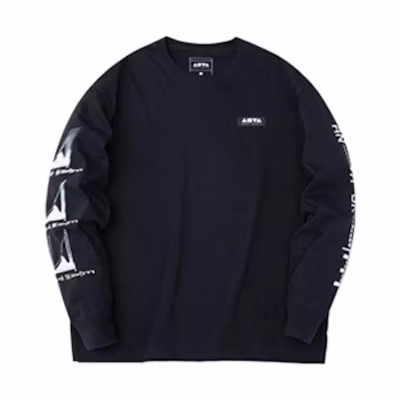 Anta Basic Black Crewneck Pullover Sweatshirt Unisex with Letter Logo Design 172238717-3