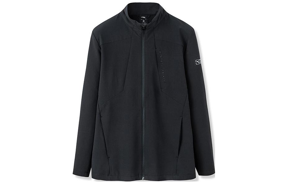 Anta Basic Black Fleece Zip-Up Jacket with Letter Patch 152247603-3