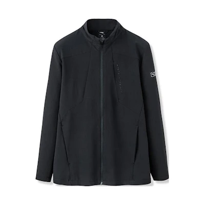 Anta Basic Black Fleece Zip-Up Jacket with Letter Patch 152247603-3