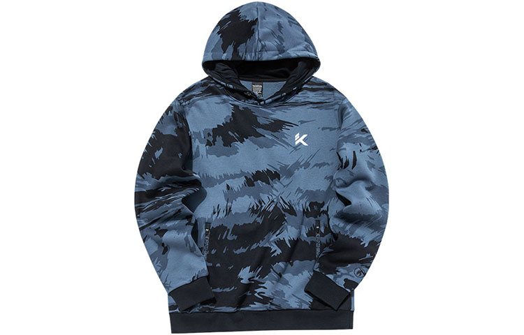 Anta Basketball Camo Fleece Warm Casual Sweatshirt Blue/Black 152141706-5