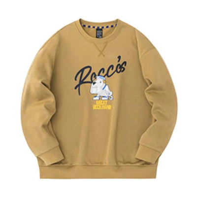 Anta Basketball Cartoon Letter Fleece Pullover Hoodie Unisex Dark Brown 972331705-3