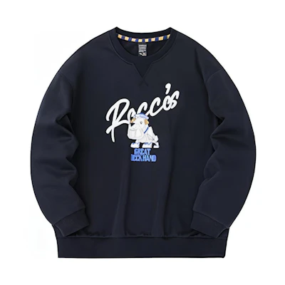 Anta Basketball Cartoon Letter Fleece Pullover Sweatshirt Unisex Basic Black 972331705-5
