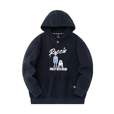 Anta Basketball Cartoon Letter Print Hoodie Black Basics 972331707-4