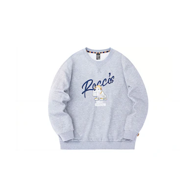 Anta Basketball Cartoon Letter Pullover Fleece Sweatshirt Unisex Grey 972331705-2