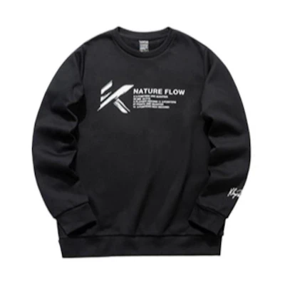Anta Basketball Crewneck Letter Print Long Sleeve Sweatshirt Black () 152041738-4