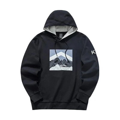 Anta Basketball Graphic Print Drawstring Knit Hoodie Black () 152111743-4