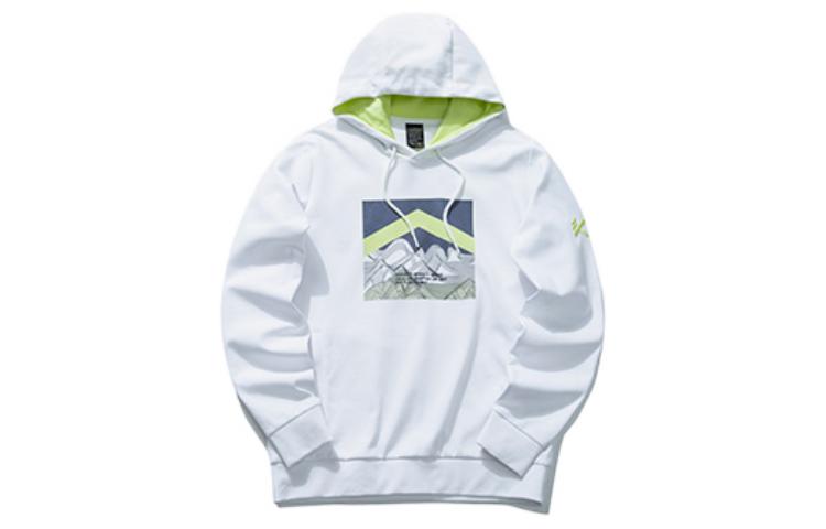 Anta Basketball Graphic Printed Drawstring Hoodie Pure White 152111743-1