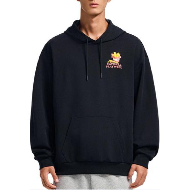 Anta Basketball Hoodie Black Unisex with Letter Print Design 972431701-3