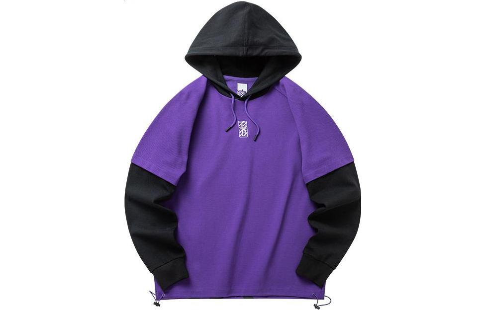 Anta Basketball Hoodie Colorblock Letter Print - Persian Purple 152211706-2